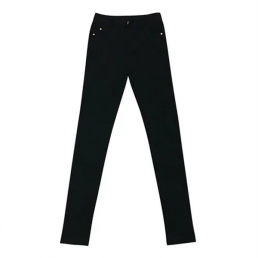 Slim black nine-point pants