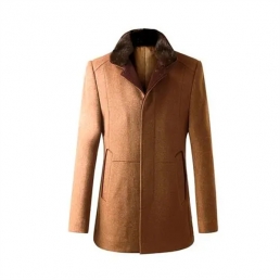 Wool collar coat